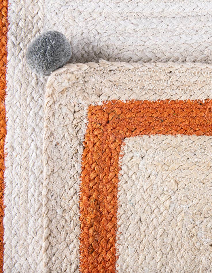 Detail image of  2' x 6' 1  Hand Braided Kids Braided Jute Runner Rug