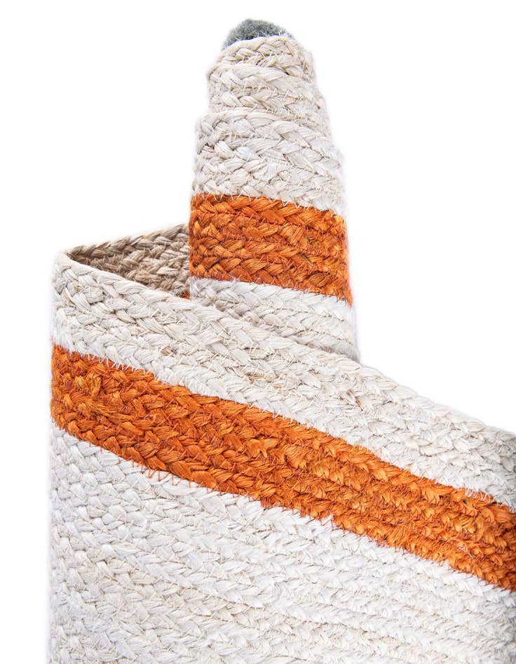 Detail image of  2' x 6' 1  Hand Braided Kids Braided Jute Runner Rug