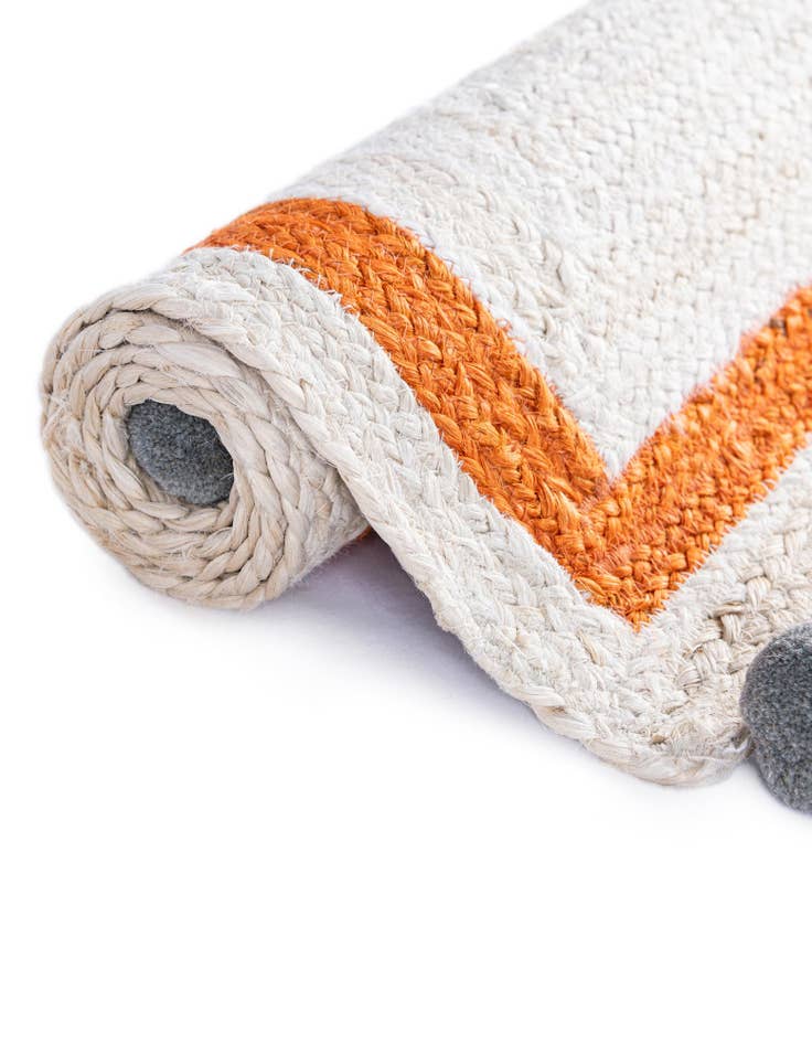 Detail image of  2' x 6' 1  Hand Braided Kids Braided Jute Runner Rug