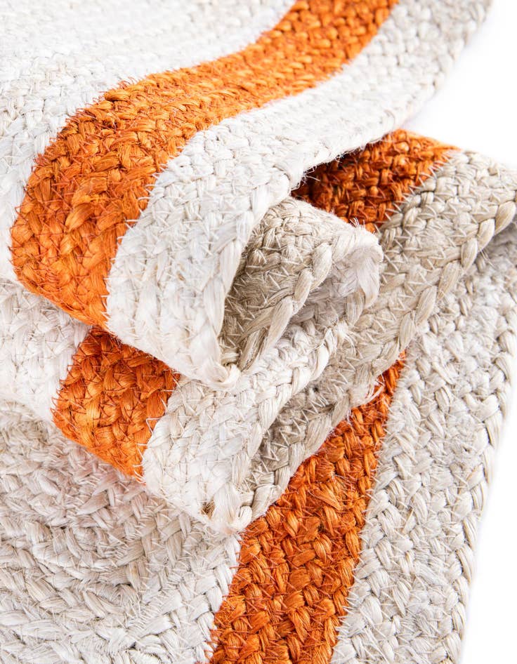 Detail image of  2' x 6' 1  Hand Braided Kids Braided Jute Runner Rug