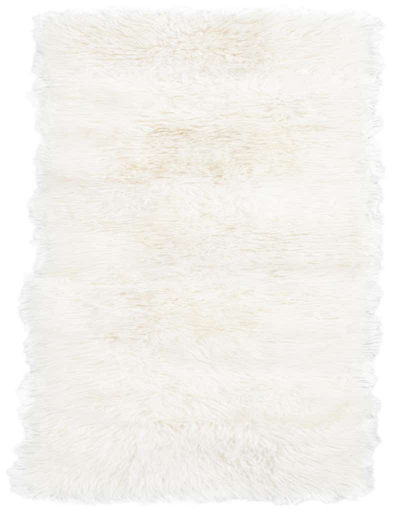 A soft, plush 6 ft white lambskin runner rug with a medium pile, ideal for a hallway or bedroom.
