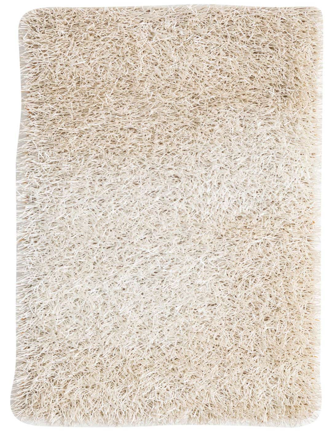 A soft, plush 5 ft runner rug from the Solid Shag collection in a textured white, perfect for a hallway.