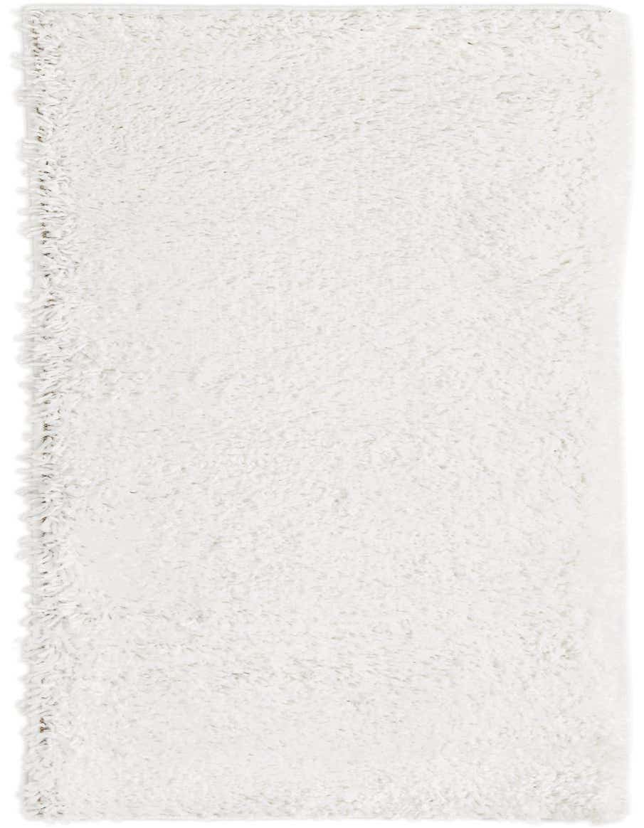 A soft white Zermatt Shag runner rug, 5 ft, with a textured pile, ideal for a hallway.