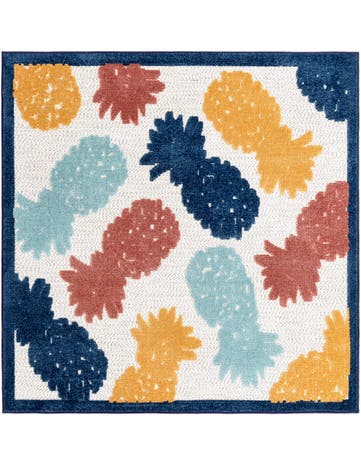 5' 3 x 5' 3 Washable Belize Indoor / Outdoor Square Rug