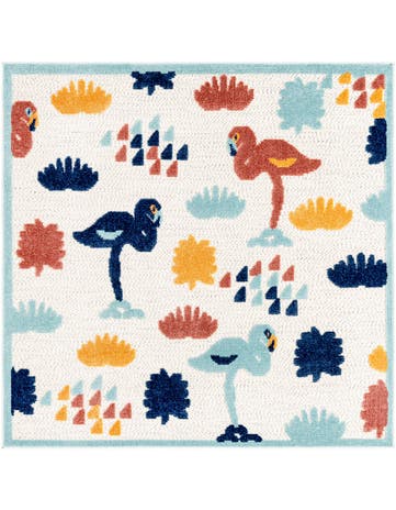 5' 3 x 5' 3 Washable Belize Indoor / Outdoor Square Rug