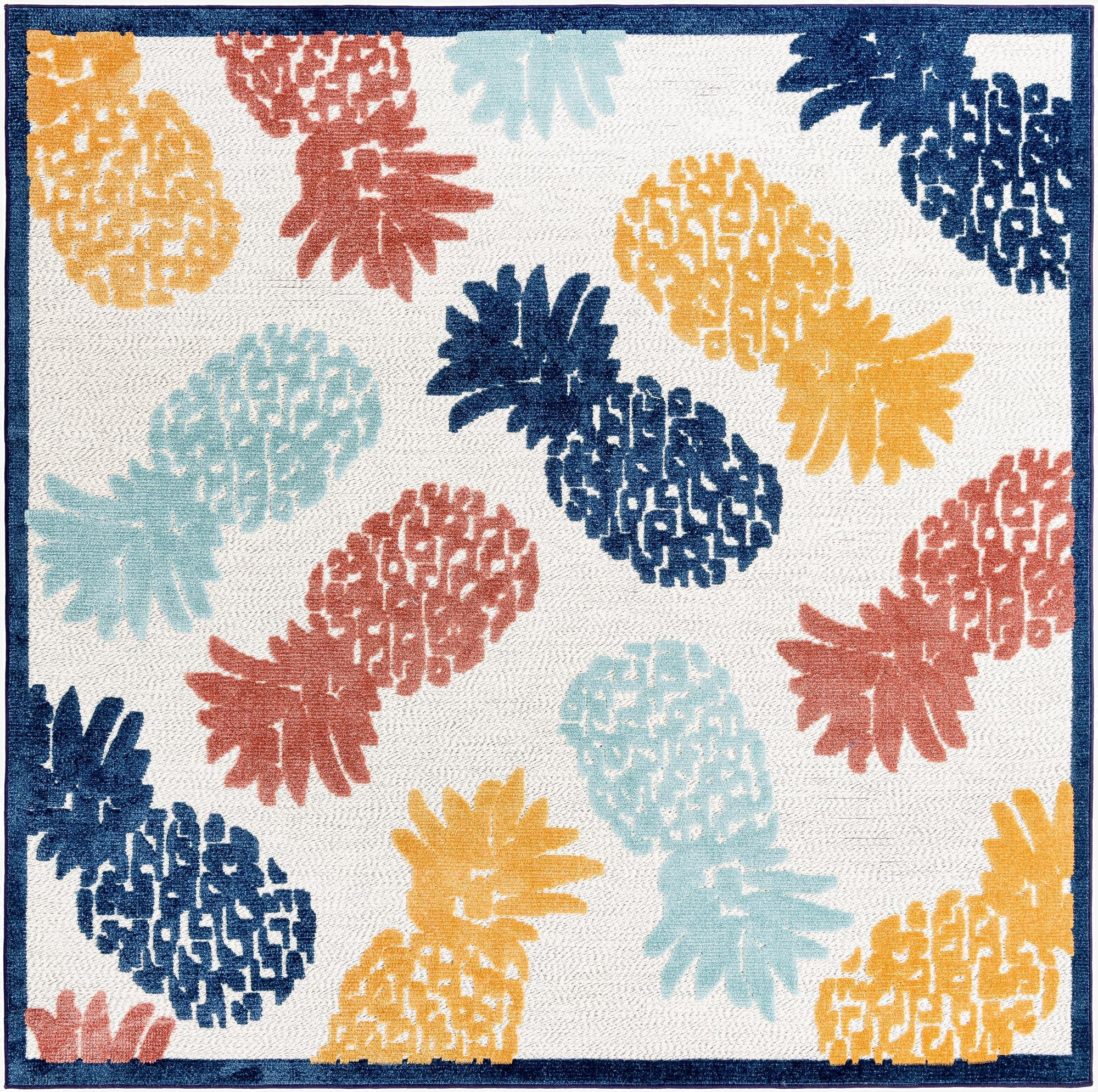  7' 10 x 7' 10  Washable Belize Indoor / Outdoor Square Rug