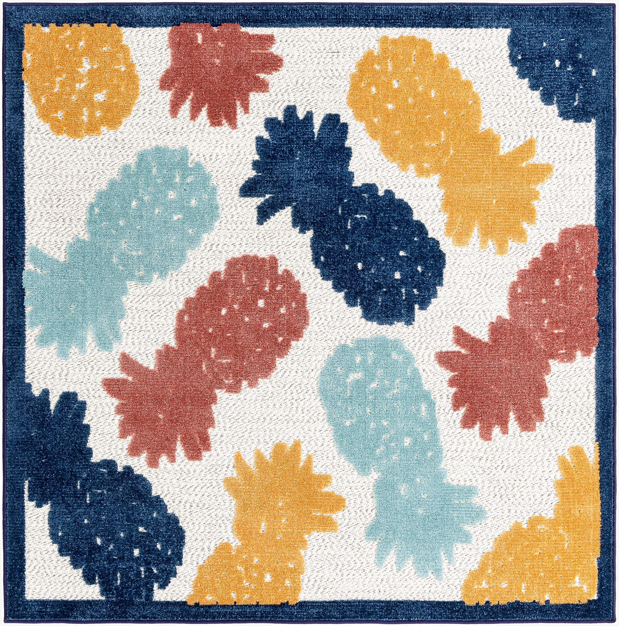  5' 3 x 5' 3  Washable Belize Indoor / Outdoor Square Rug