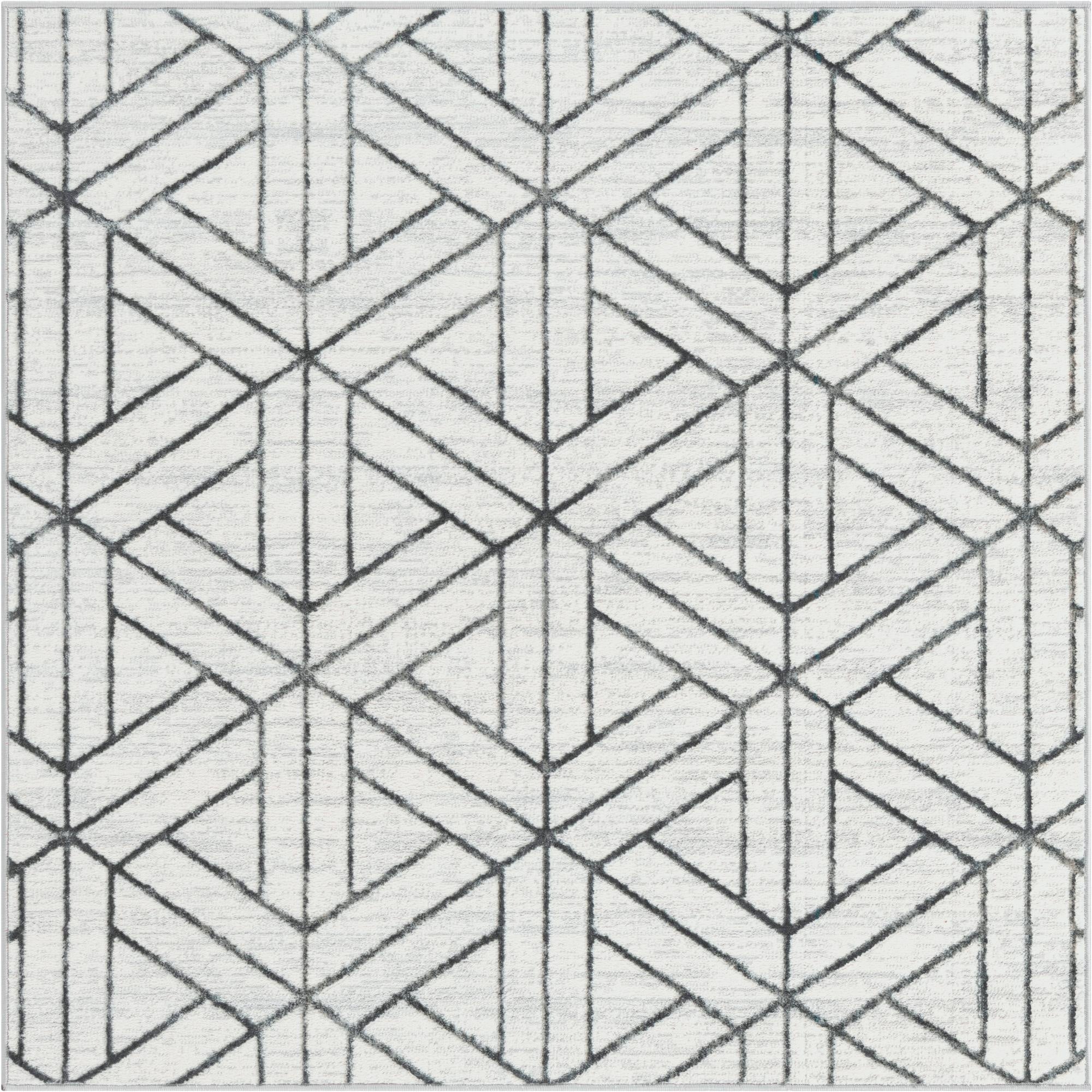  5' 3 x 5' 3 Lattice Trellis Square Rug