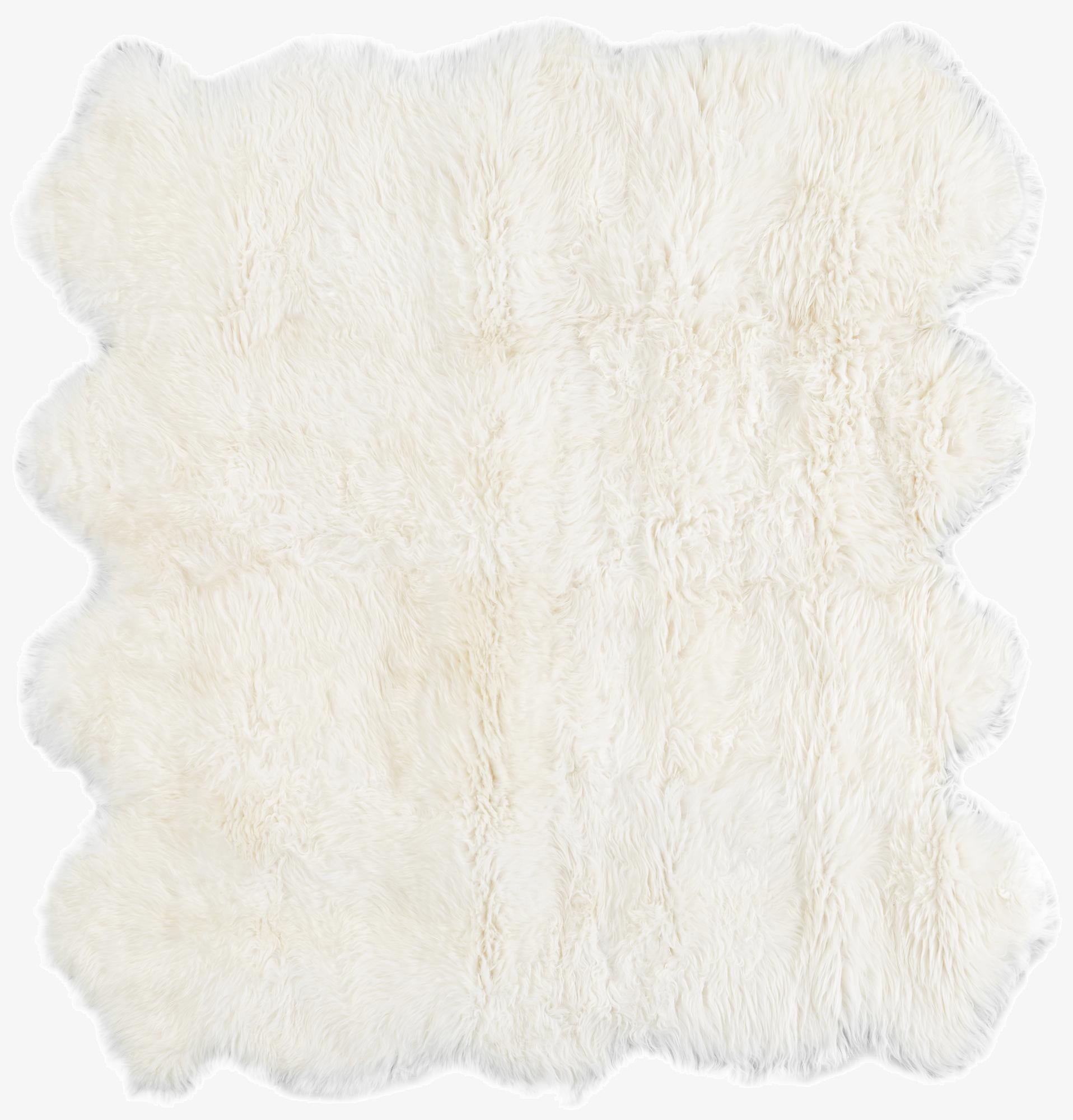  6' x 6' Natural Sheepskin Square Rug