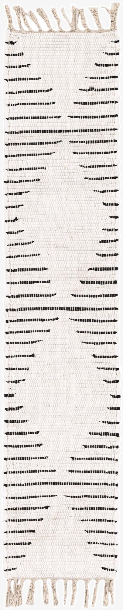  1' 2 x 6' 1  Hand Woven Chindi Cotton Table Runner Rug