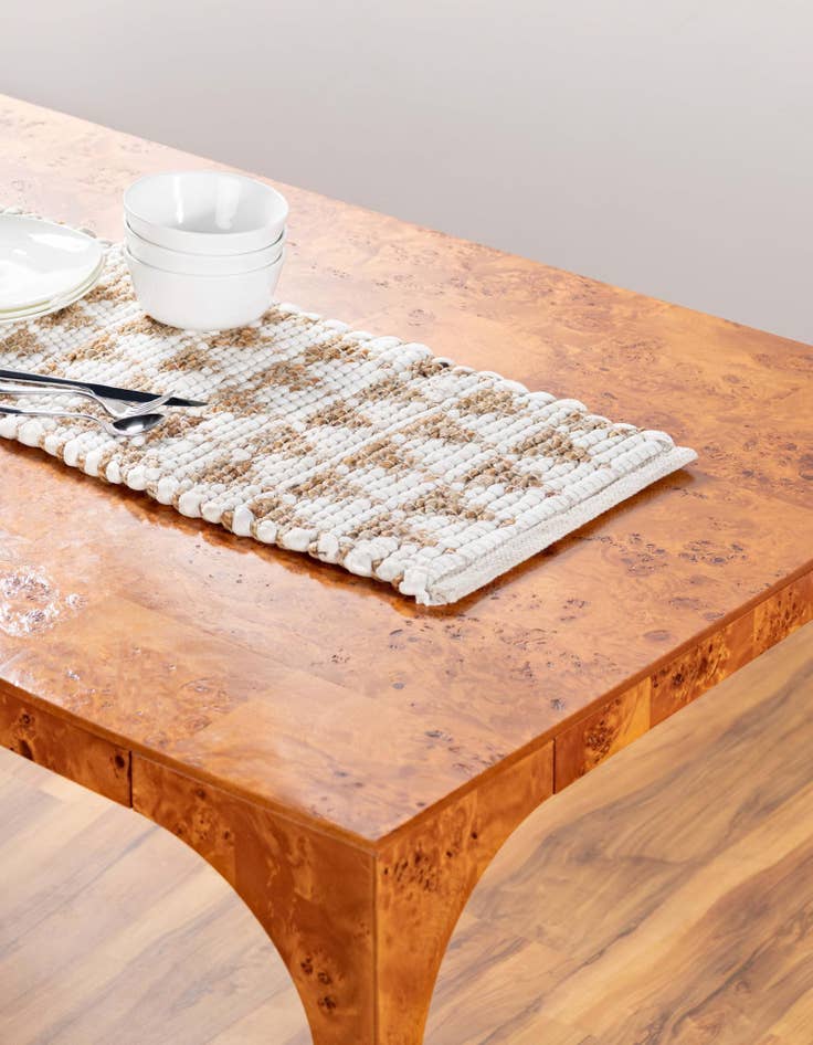 Detail image of  1' 2 x 5' 1  Hand Woven Chindi Jute Table Runner Rug