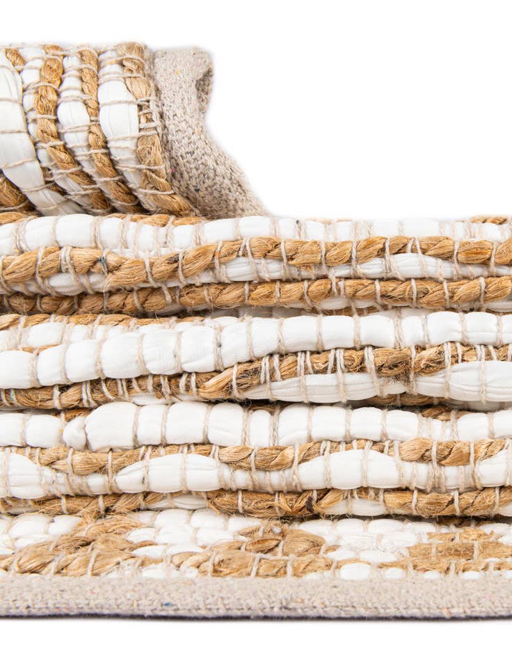 Detail image of  1' 2 x 4' 1  Hand Woven Chindi Jute Table Runner Rug