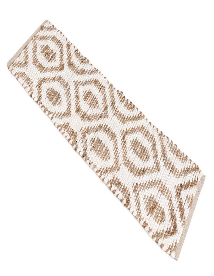 Detail image of  1' 2 x 4' 1  Hand Woven Chindi Jute Table Runner Rug