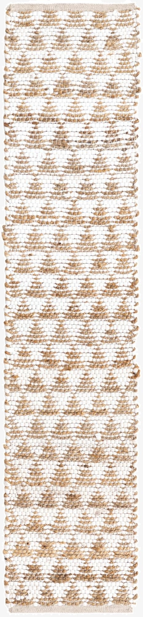  1' 2 x 6' 1  Hand Woven Chindi Jute Table Runner Rug