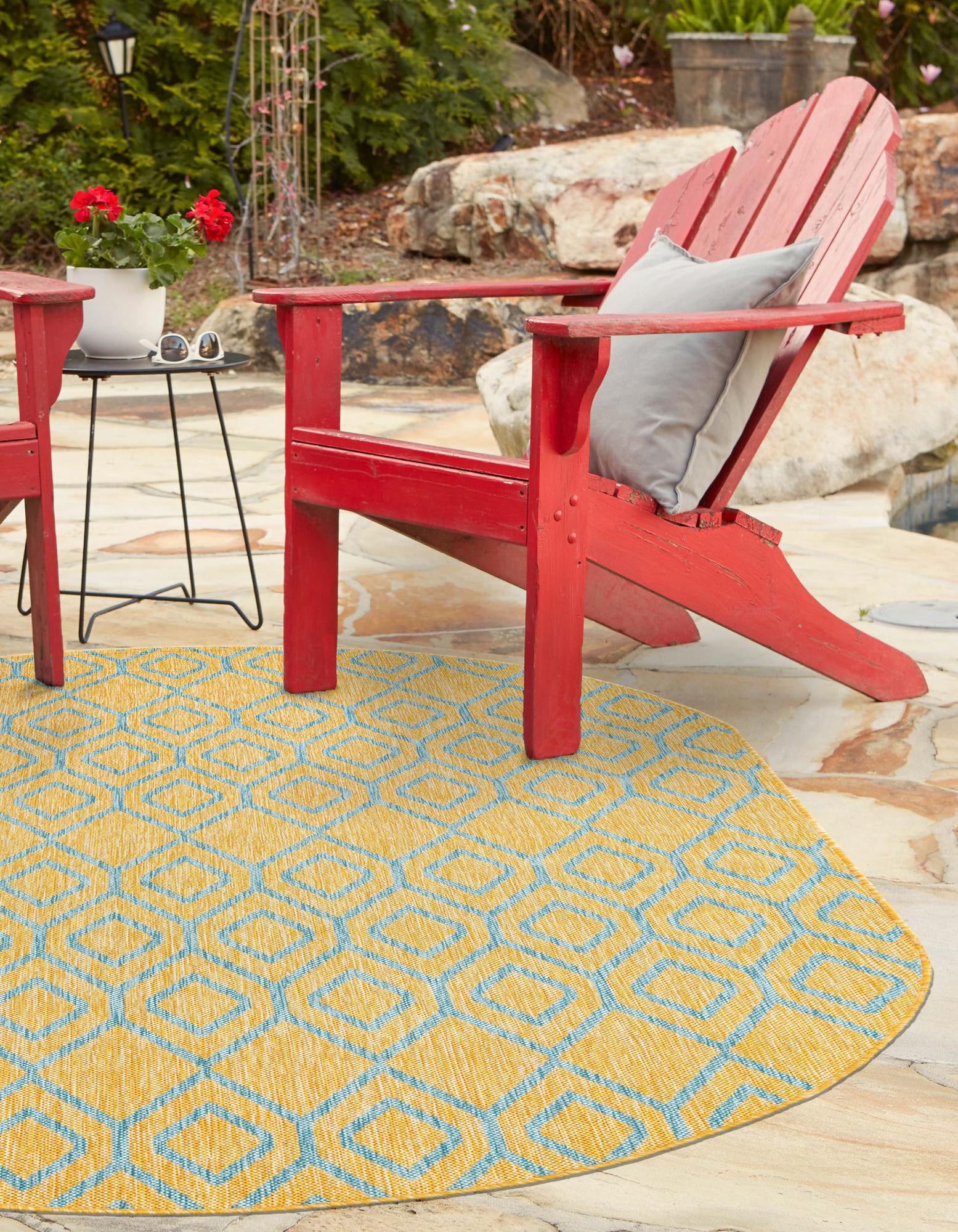 Yellow and Aqua 7' 10 x 10' Jill Zarin Turks and Caicos Indoor ...