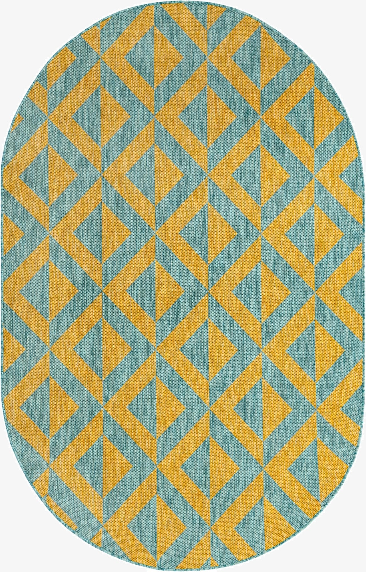  5' 3 x 8'  Washable Jill Zarin Napa Indoor / Outdoor Oval Rug