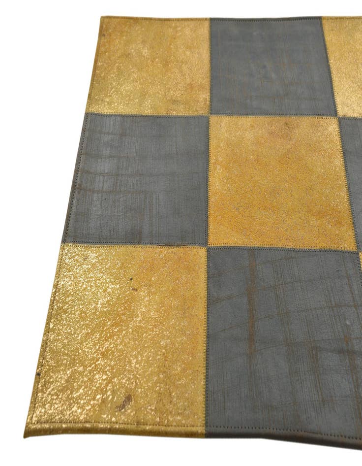 Detail image of  2' 1 x 3' 1 Cowhide Leather Rug