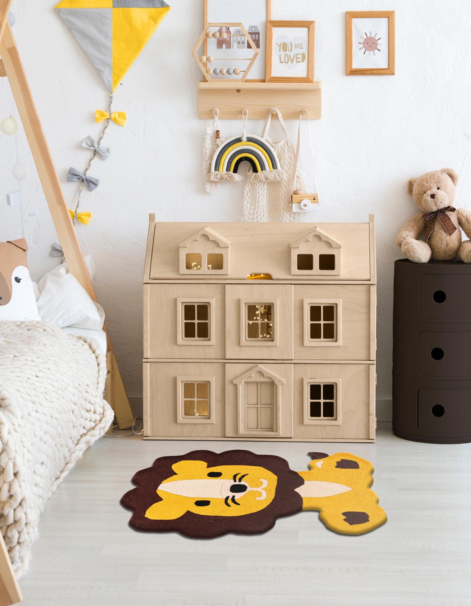 Yellow 3' 6 x 4' 1 Playtime Kids Wool Freeform Rug | Rugs.com