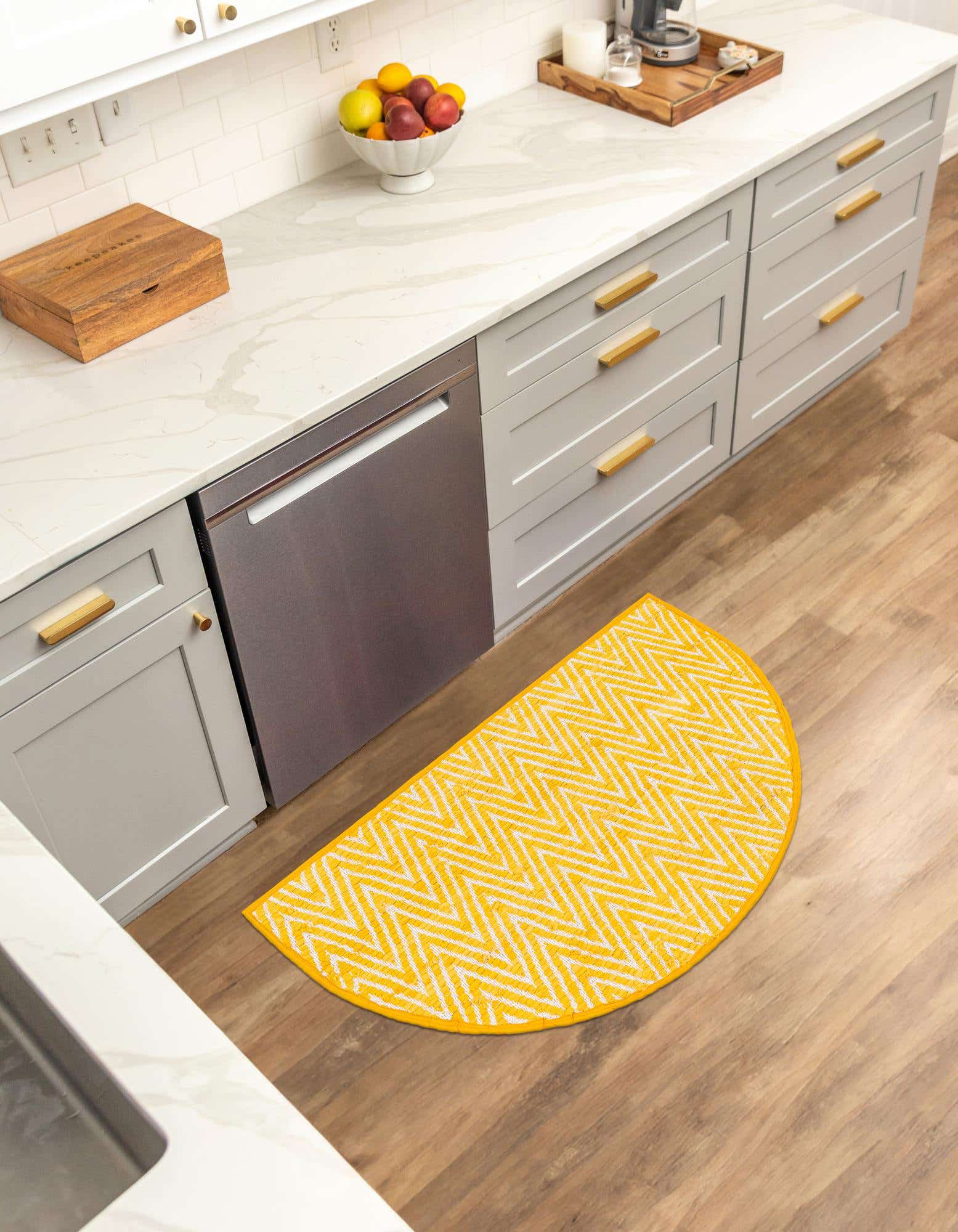 Primary image of  2' 2 x 3' 7  Hand Woven Chindi Chevron Hearth Rug