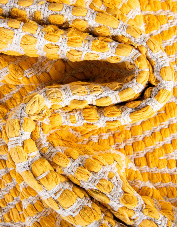 Detail image of  2' 2 x 3' 7  Hand Woven Chindi Chevron Hearth Rug