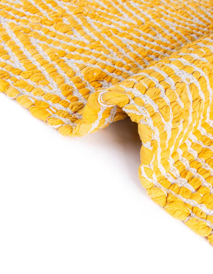 Detail image of  2' 2 x 3' 7  Hand Woven Chindi Chevron Hearth Rug