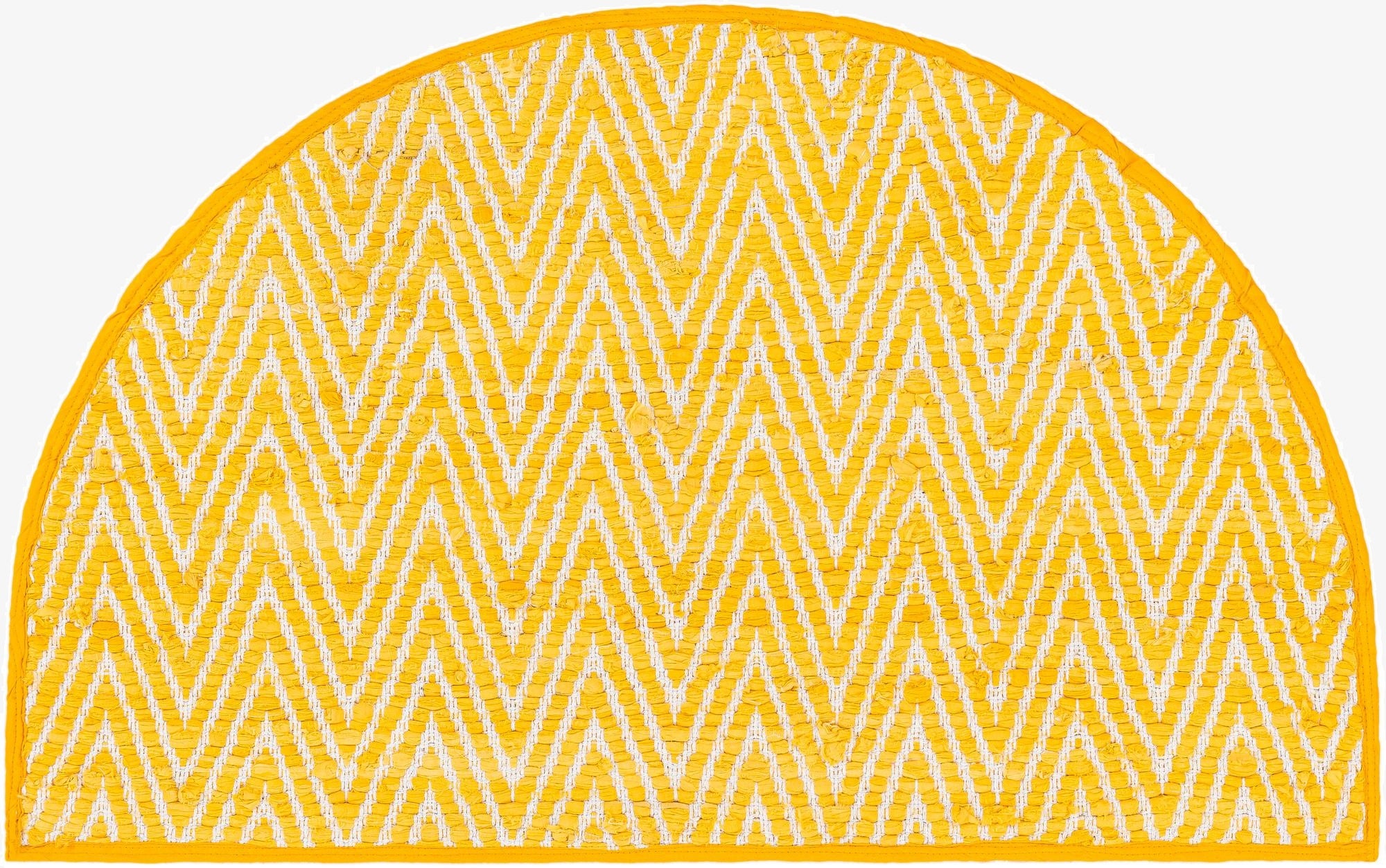  2' 2 x 3' 7  Hand Woven Chindi Chevron Hearth Rug