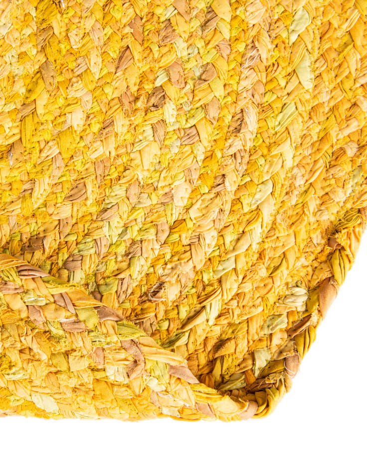 Detail image of  2' 2 x 3' 7  Hand Braided Chindi Hearth Rug