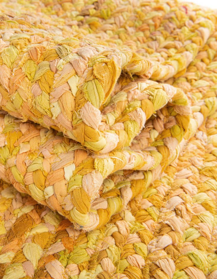 Detail image of  2' 2 x 3' 7  Hand Braided Chindi Hearth Rug