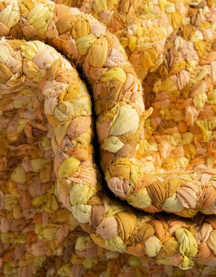 Detail image of  8' x 10'  Hand Braided Chindi Oval Rug