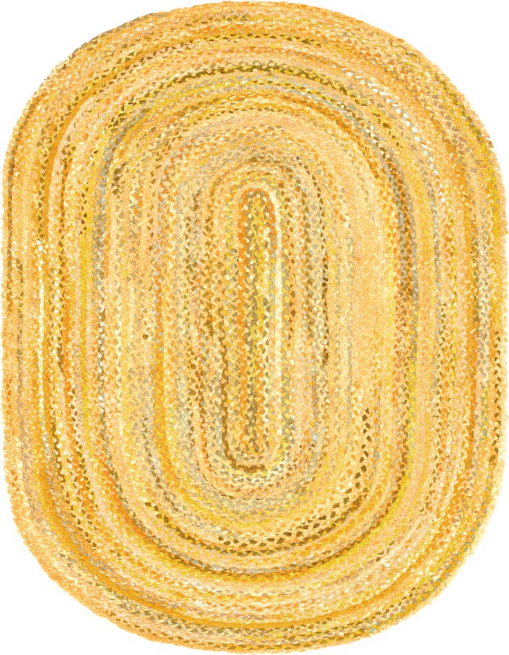 Detail image of  5' 1 x 8'  Hand Braided Chindi Oval Rug