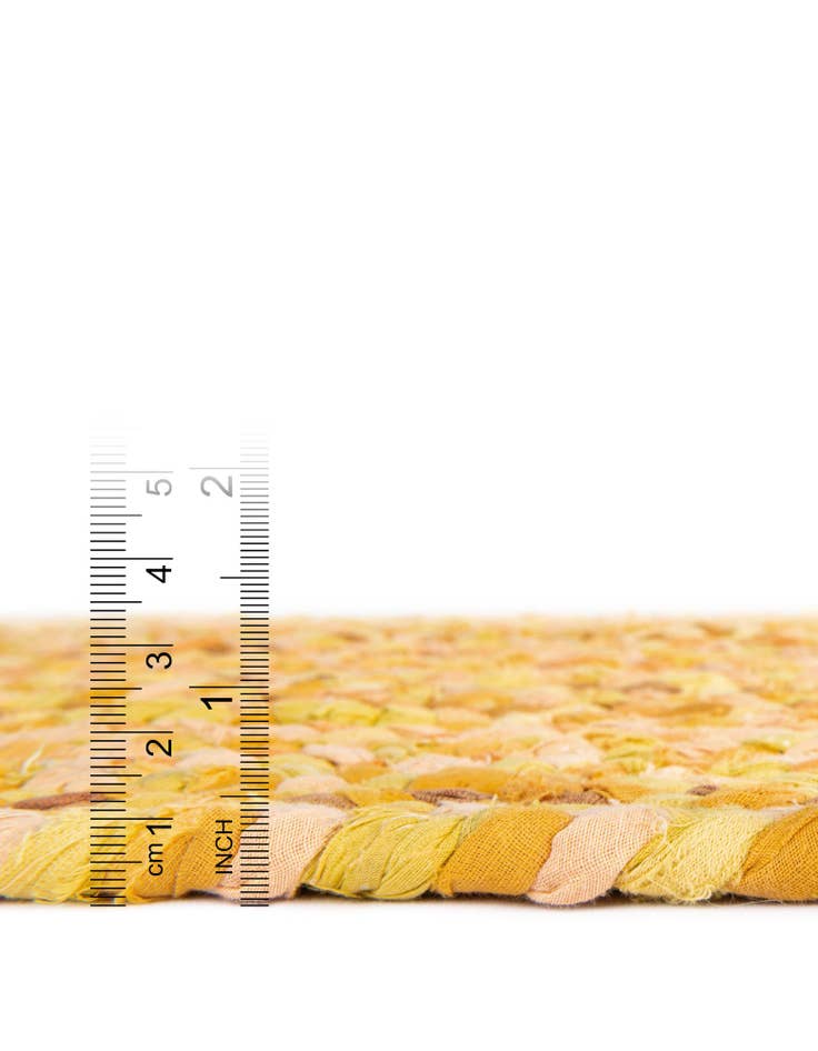 Detail image of  6' 1 x 9'  Hand Braided Chindi Rug