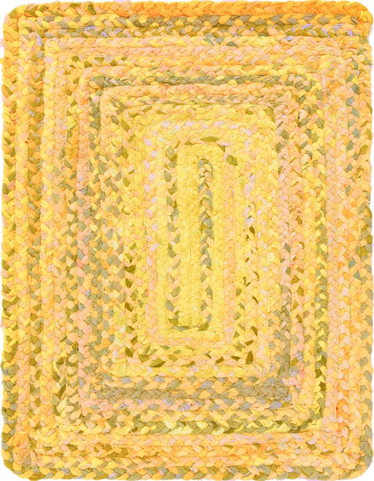 Detail image of  2' x 3' 1  Hand Braided Chindi Rug