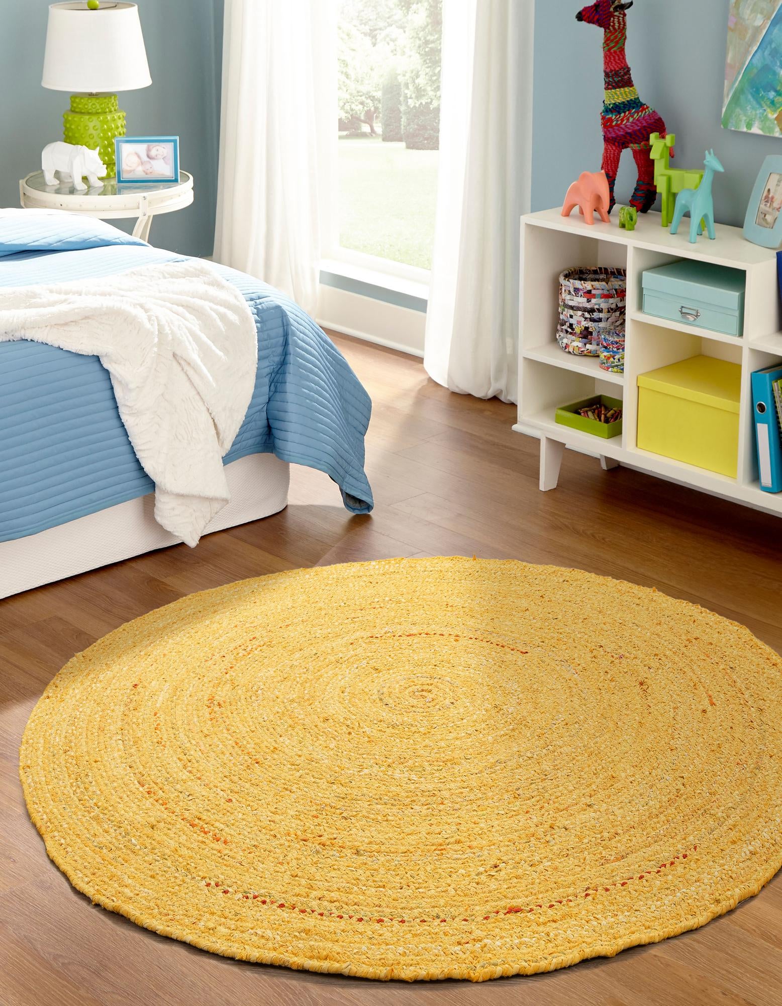  3' 3 x 3' 3  Hand Braided Chindi Round Rug