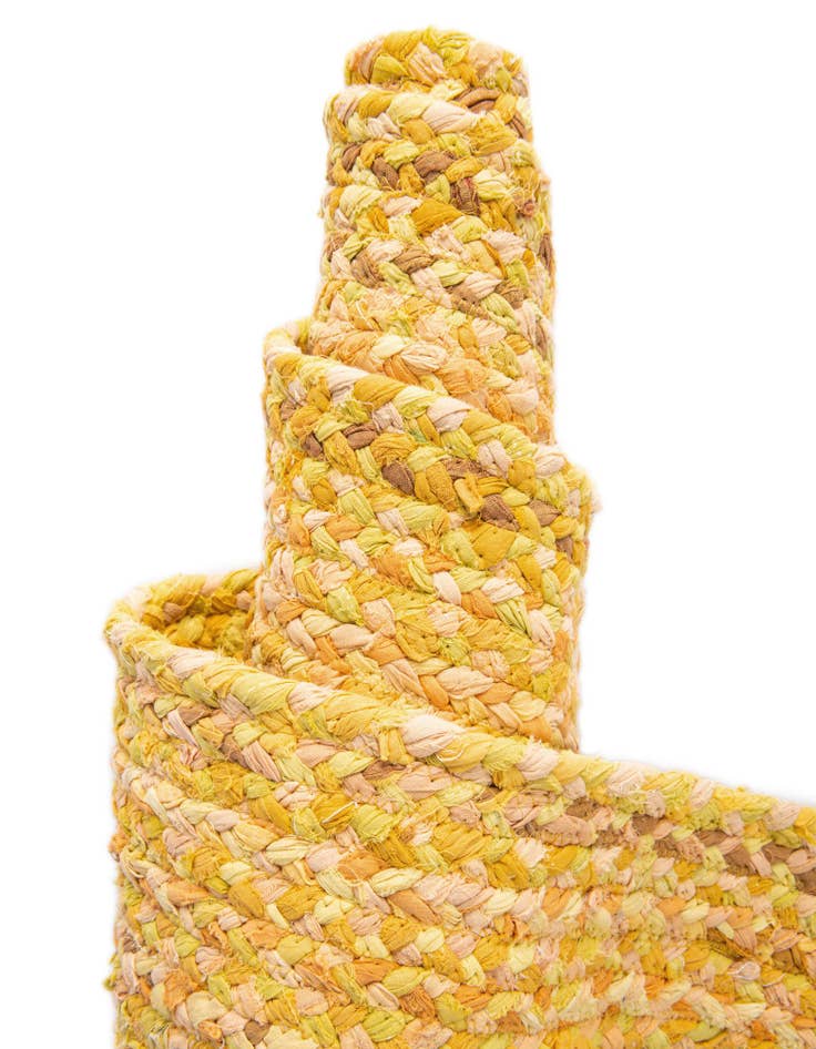 Detail image of  2' 7 x 6' 1  Hand Braided Chindi Runner Rug