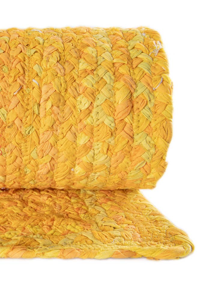 Detail image of  2' 7 x 6' 1  Hand Braided Chindi Runner Rug