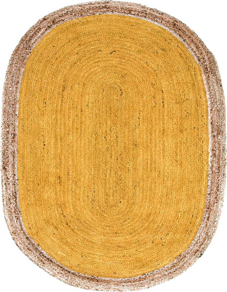 Detail image of  5' 1 x 8'  Hand Braided Jute Oval Rug