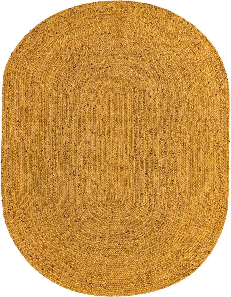 Detail image of  5' 1 x 8'  Hand Braided Jute Oval Rug