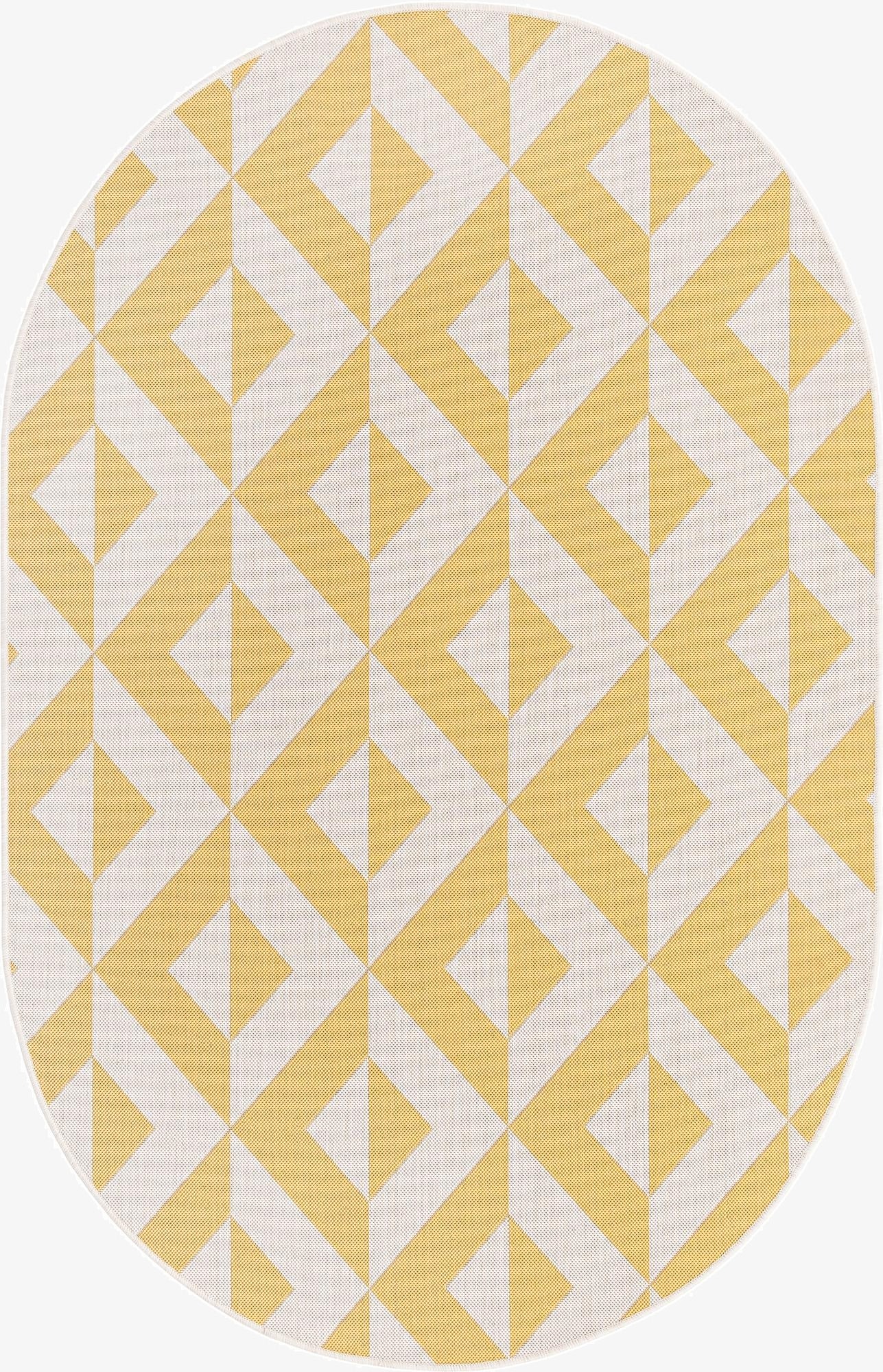 5' 3 x 8'  Washable Jill Zarin Napa Indoor / Outdoor Oval Rug