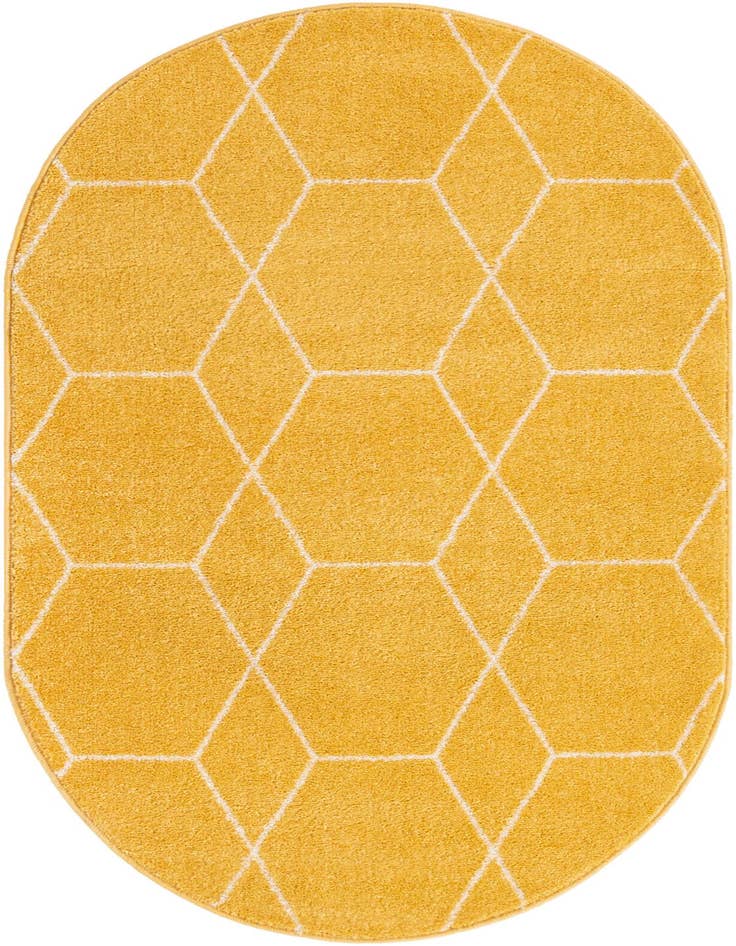 Detail image of  3' x 5' 3 Lattice Frieze Oval Rug