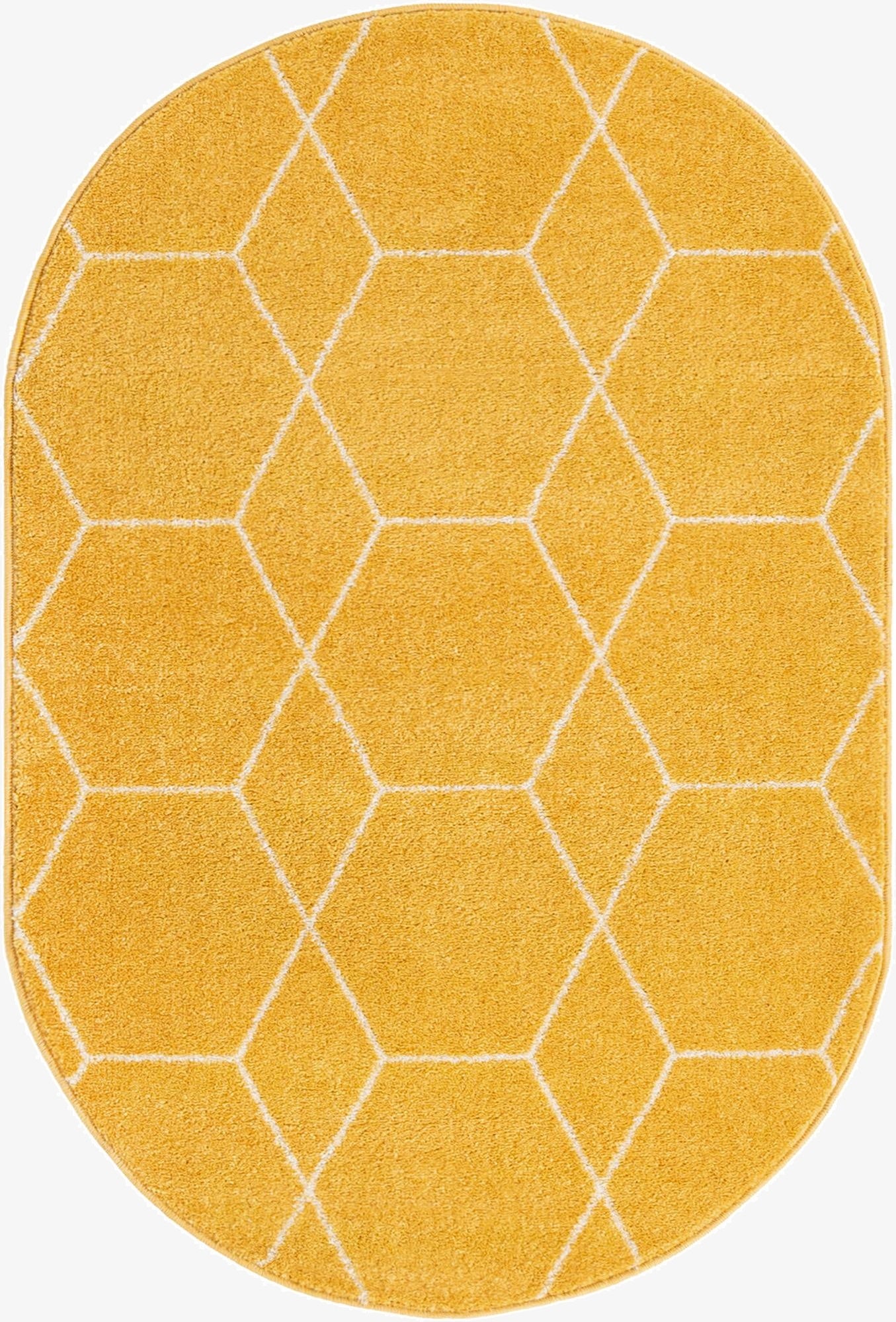 Primary image  4' x 6' Lattice Frieze Oval Rug