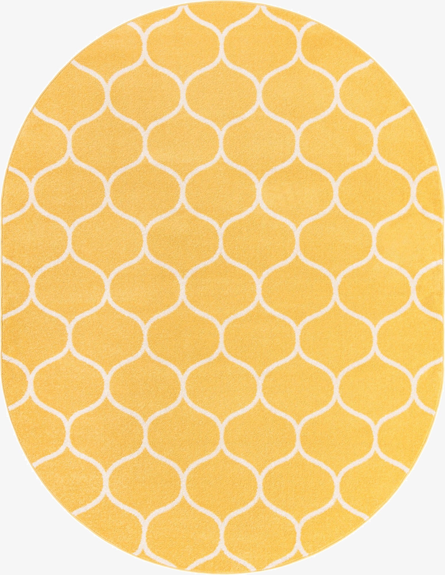  7' 10 x 10' Lattice Frieze Oval Rug