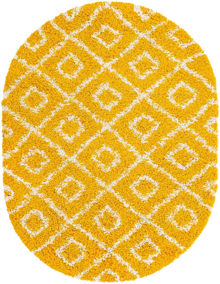 Detail image of  4' x 6' Lattice Shag Oval Rug