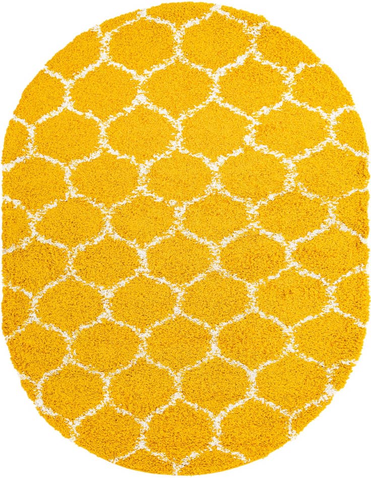 Detail image of  5' 3 x 8' Lattice Shag Oval Rug