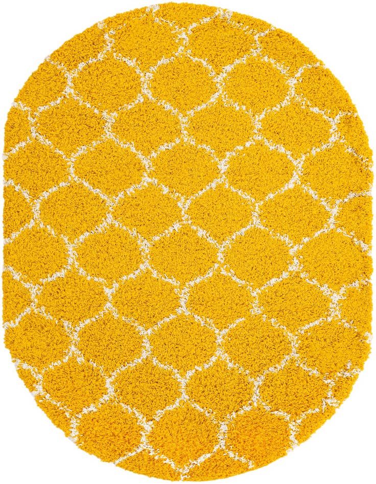 Detail image of  4' x 6' Lattice Shag Oval Rug