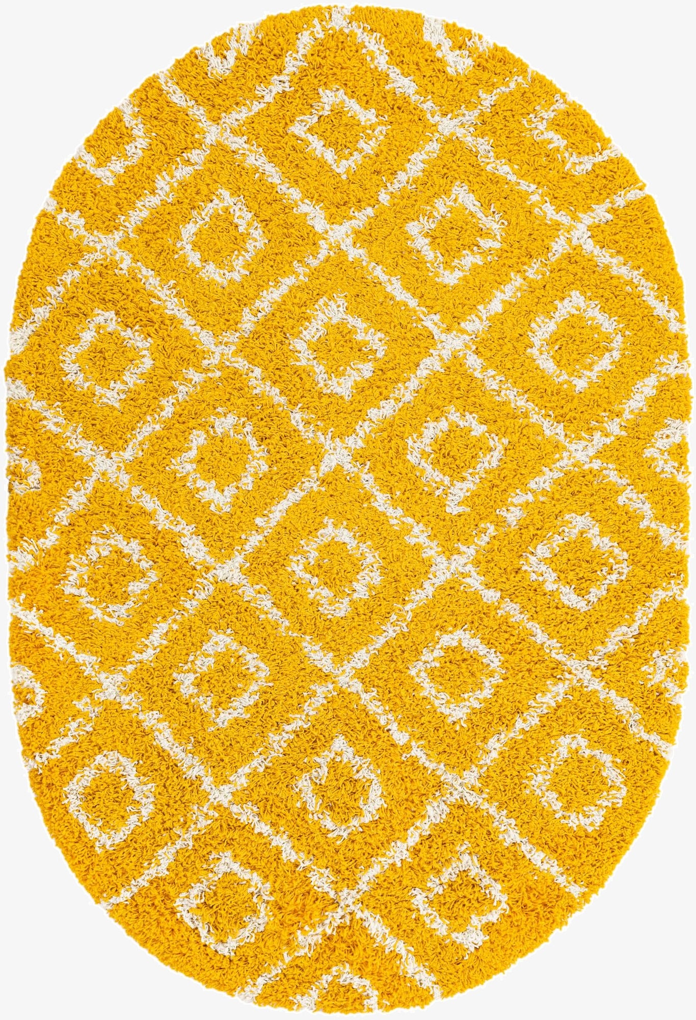  4' x 6' Lattice Shag Oval Rug