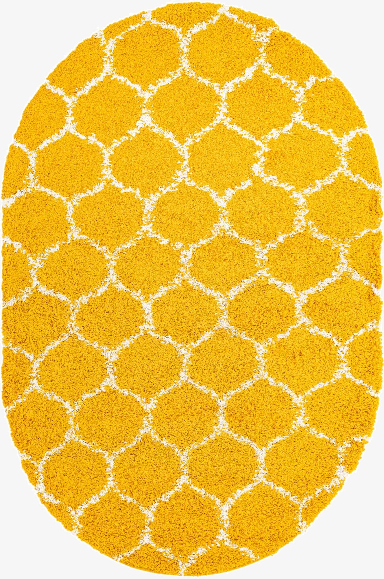  5' 3 x 8' Lattice Shag Oval Rug