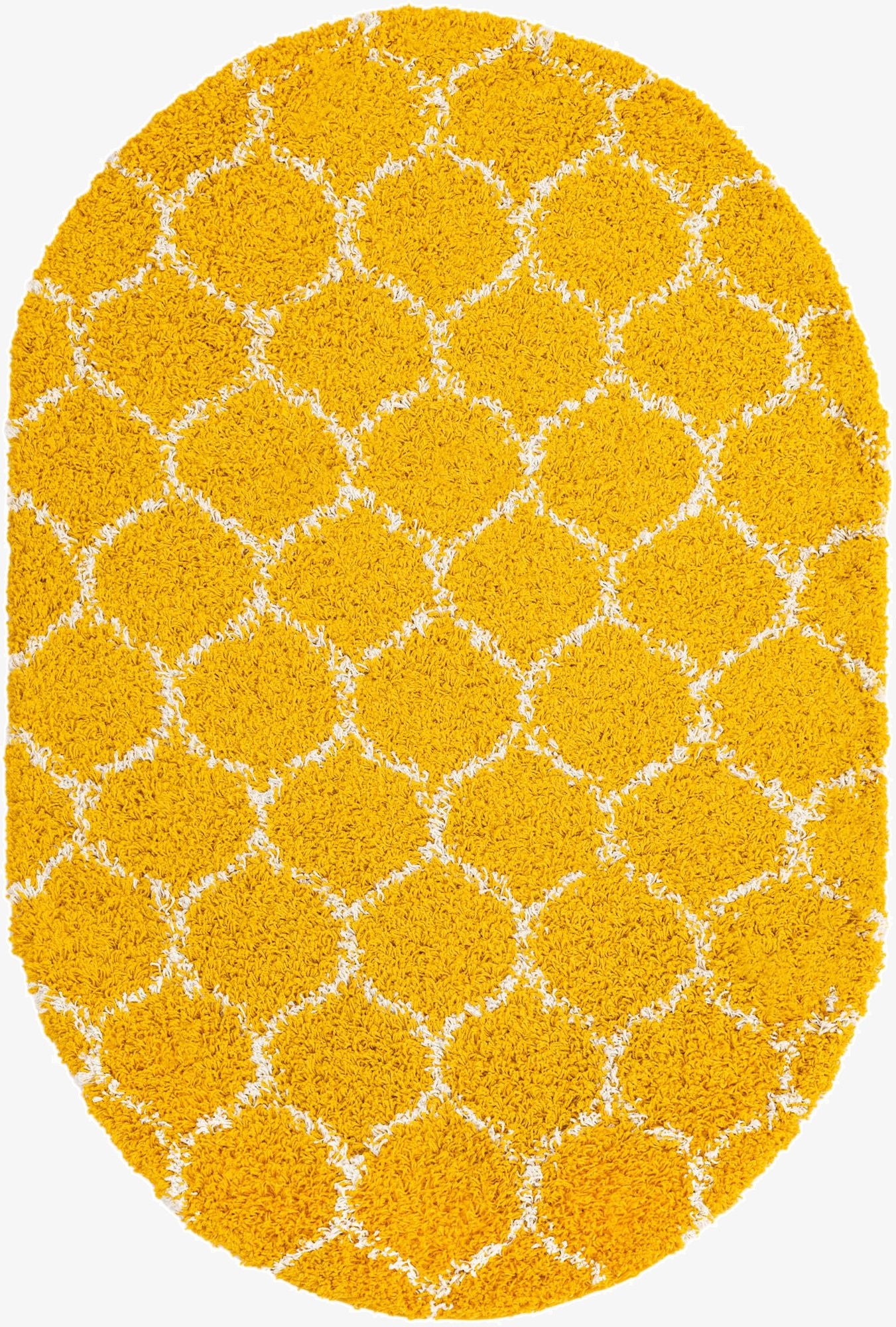  4' x 6' Lattice Shag Oval Rug