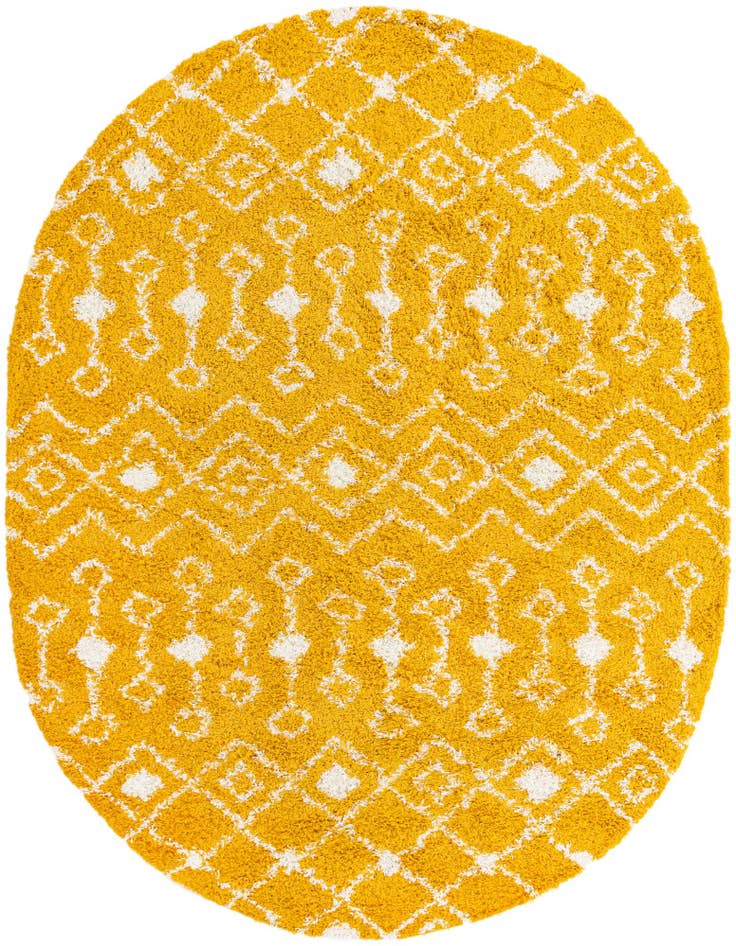 Detail image of  7' 10 x 10' Moroccan Trellis Shag Oval Rug