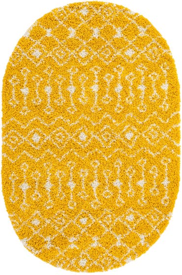  5' 3 x 8' Moroccan Trellis Shag Oval Rug