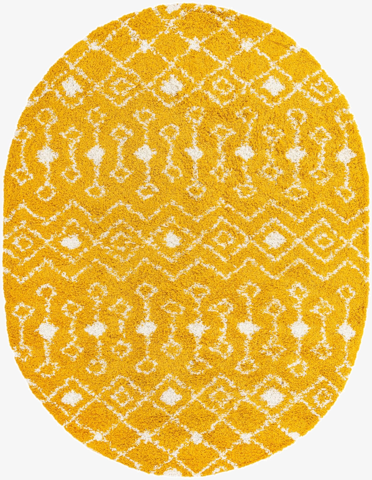  7' 10 x 10' Moroccan Trellis Shag Oval Rug